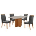 Ver imagem 2 de Mesa de Jantar Olimpia 120cm Tampo MDF Vidro com 4 Cadeiras Yasmin