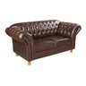Conjunto Sofá Chesterfield Imperatriz 2 e 3 Lugares Capitonê Clássico - Couríssimo Café - 6