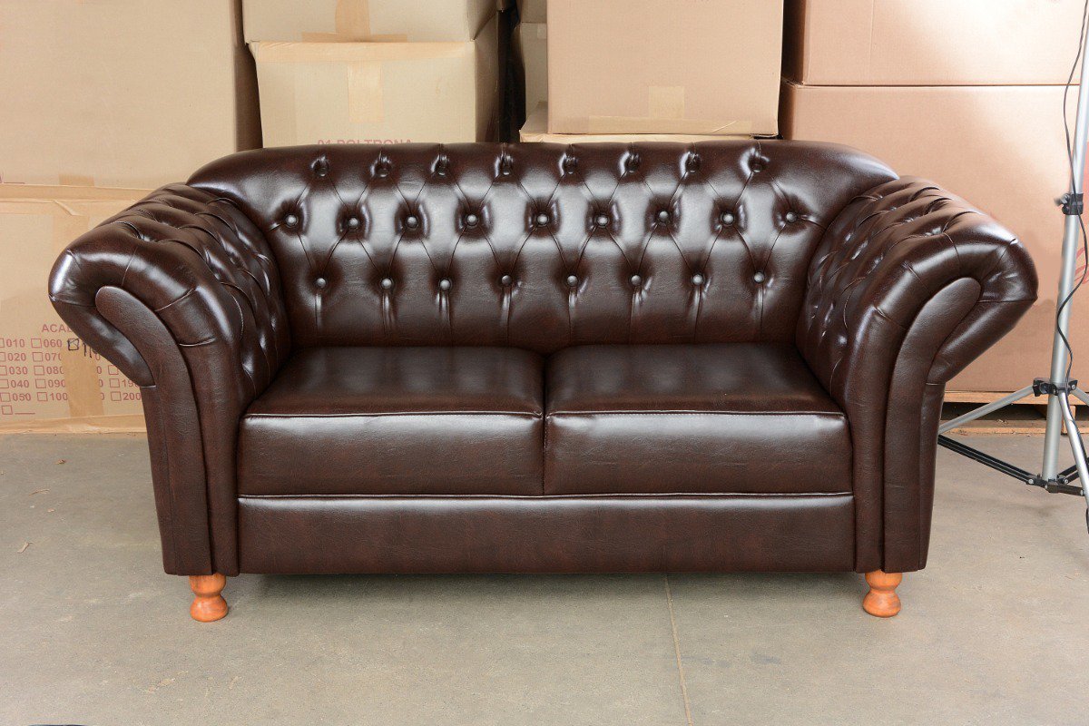 Conjunto Sofá Chesterfield Imperatriz 2 e 3 Lugares Capitonê Clássico