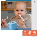Ver imagem 6 de Copo Infantil de Treinamento com Alça Bebê Silicone 150ml Azul