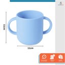 Ver imagem 2 de Copo Infantil de Treinamento com Alça Bebê Silicone 150ml Azul