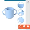 Ver imagem 4 de Copo Infantil de Treinamento com Alça Bebê Silicone 150ml Azul