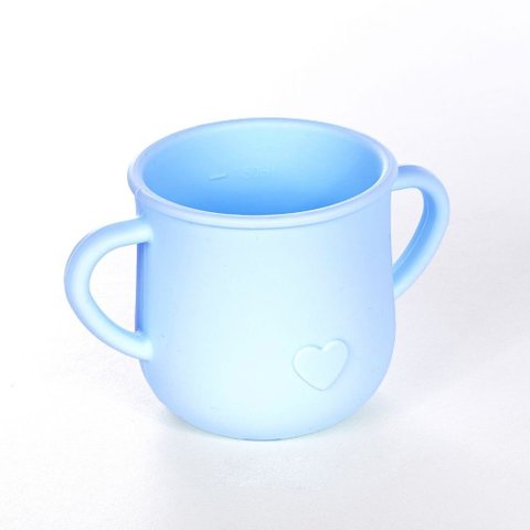 Copo Infantil de Treinamento com Alça Bebê Silicone 150ml Azul
