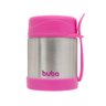 Pote Térmico De Aço Inox Liso 360ml Comida Papinha Bebê Com Talher +6m Buba - Rosa - 1