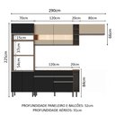 Ver imagem 4 de Armário de Cozinha Completa 290cm Rustic/Preto/Crema Safira Madesa 03