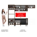 Ver imagem 6 de Armário de Cozinha Completa 290cm Rustic/Preto/Crema Safira Madesa 03
