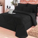 Ver imagem 1 de Jogo de Cama Galles Casa Dona Dupla Face Casal Queen 6 Peças com Lençol Preto