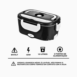 Marmita Elétrica Portátil Bivolt - Preto - 7