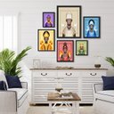 Ver imagem 1 de Kit Composição 6 Quadros Decorativos Orixás Candomblé:madeira Branca