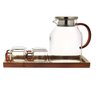 Jogo 4 Xicaras 130ml e Jarra De 1,6l Vidro Borossilicato Canecas Café Chá Bebidas Bandeja Cozinha - 4
