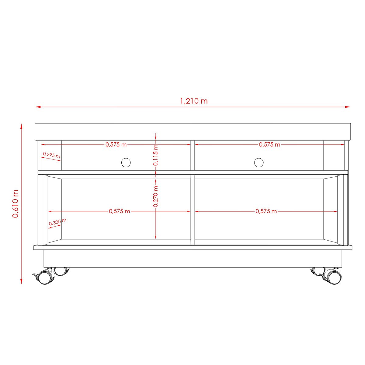 Rack Artur Tvs até 50” 389130 Naturale Off White Madetec - 5