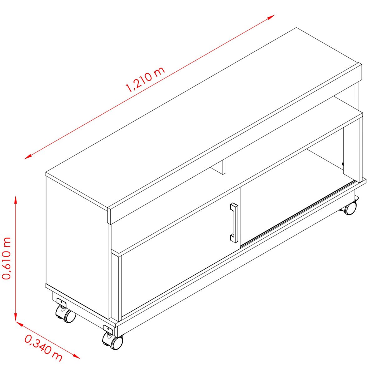 Rack Artur Tvs até 50” 389130 Naturale Off White Madetec - 4