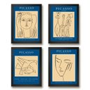 Ver imagem 2 de Kit 4 Quadros Decorativos Obras De picasso 24x18cm - com Vidro:madeira Branca