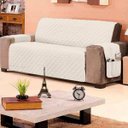 Ver imagem 2 de Protetor de Sofá Impermeável Casa Dona 3 Lugares Branco