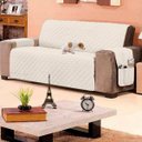 Ver imagem 1 de Protetor de Sofá Impermeável Casa Dona 3 Lugares Branco