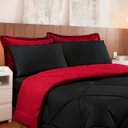 Ver imagem 3 de Kit 6 Pçs Cobre Leito com fronha e lençol Casa Dona Exclusivo Preto e Vermelho
