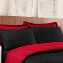 Ver imagem 2 de Kit 6 Pçs Cobre Leito com fronha e lençol Casa Dona Exclusivo Preto e Vermelho