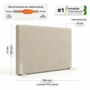 Ver imagem 4 de Cabeceira para Cama Box King Size Mirella 195cm Moderna com Frame Linho Bege - Desk Design