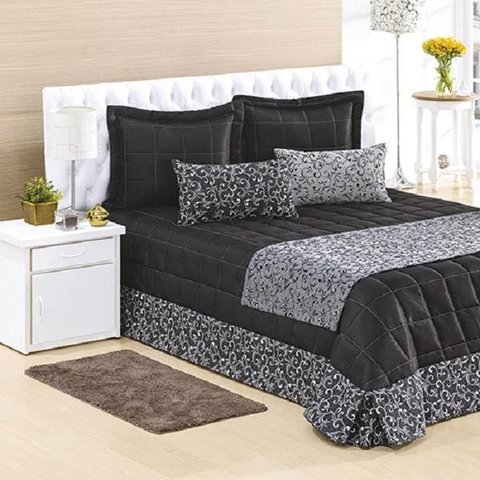 Kit Coliseu Casa Dona Casal Queen 6 Peças Preto