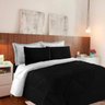 Kit 6 Pças Jogo de Cama Afável Microfibra Casa Dona Original Preto e Branco - 4