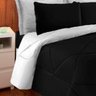 Kit 6 Pças Jogo de Cama Afável Microfibra Casa Dona Original Preto e Branco - 3