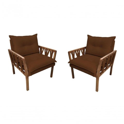 Kit 2 Poltronas Decorativa Luxo Safira Dora Bela Cor 0120