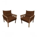 Ver imagem 1 de Kit 2 Poltronas Decorativa Luxo Safira Dora Bela Cor 0120