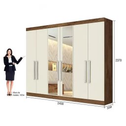 Guarda-roupa com Espelho 6 Portas e 6 Gavetas Alba Made Marcs - 4