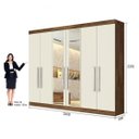 Ver imagem 4 de Guarda-roupa com Espelho 6 Portas e 6 Gavetas Alba Made Marcs