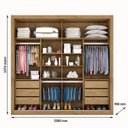 Ver imagem 3 de Guarda-Roupa Casal 2 Portas 6 Gavetas Sevilha Made Marcs