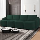 Ver imagem 2 de Sofá Cama Casal para Sala 356cm Polska K04 Veludo Verde - Mpozenato