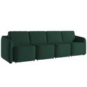 Ver imagem 1 de Sofá Cama Casal para Sala 356cm Polska K04 Veludo Verde - Mpozenato
