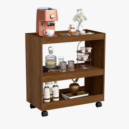 Aparador Carrinho Multi Uso para Cozinha Sala e Banheiro - Canela - 4