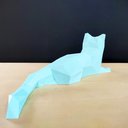 Ver imagem 3 de Gato 28 Cm De Comprimento - Estatueta - Decoração - Toque 3D:Azul Tiffany