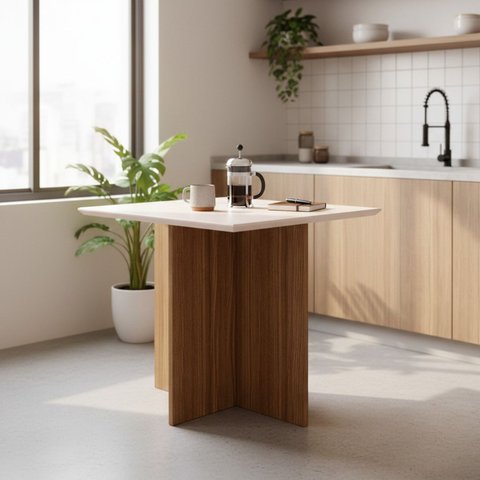Mesa de Jantar Quadrada 4 Lugares 90cm sem Cadeiras Helô Poliman Móveis
