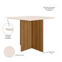 Ver imagem 3 de Mesa de Jantar Quadrada 4 Lugares 90cm sem Cadeiras Helô Poliman Móveis