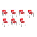 Ver imagem 2 de Kit 7 Cadeira Iso Infantil Creche, Escola Base Cinza Vermelho