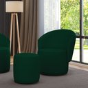 Ver imagem 2 de Poltrona e Puff Redondo Orgânico para Sala Malu Bouclê Verde M11 - D’Rossi
