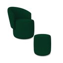 Ver imagem 1 de Poltrona e Puff Redondo Orgânico para Sala Malu Bouclê Verde M11 - D’Rossi