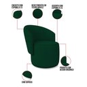 Ver imagem 3 de Poltrona e Puff Redondo Orgânico para Sala Malu Bouclê Verde M11 - D’Rossi