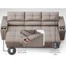 Sofá com Porta Copos e Carregador USB Retrátil e Reclinável Ringo 2,30m Velosuede Bege - NETSOFAS - 6