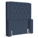 Ver mais imagens de Cabeceira e Calçadeira Báu Solteiro Atena 90cm Capitonê Linho Azul - Abmaza
