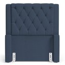 Ver imagem 7 de Cabeceira e Calçadeira Báu Solteiro Atena 90cm Capitonê Linho Azul - Abmaza