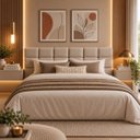 Ver imagem 1 de Cabeceira Cama Box Casal 138cm Estofada Bouclé Boss:Off White