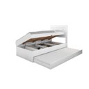 Ver imagem 1 de Cama Baú Solteiro Larissa Branco com Auxiliar e 02 Colchões