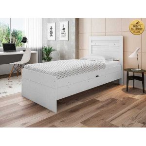 Cama Baú Solteiro Larissa Branco Framar Branca