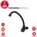 Ver imagem 2 de Torneira Cozinha Modelo de Parede Bica Alta Especial Pp 1/2'' e 3/4'' Cor Preto Durín