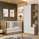 Ver imagem 1 de Quarto de Bebê Completo Hope 2 Portas 2 Gavetas Rústico/branco - Pnr Móveis