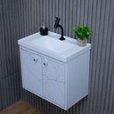 Ver imagem 4 de Kit Armário para Banheiro 50cm Mdf com Cuba + Espelheira - Bergamo Branco