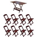Ver imagem 1 de Conjunto Mesa de Madeira Dobravel 120x70 Imbuia 8 Cadeiras